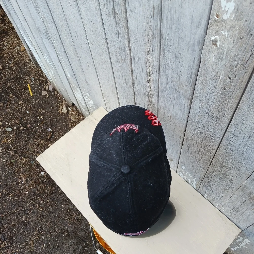 Chevy Chevrolet Racing Black Flame Fitted Hat Baseball Cruisin Sport Mens Sz M/L